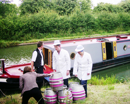 Preparing to load the casks of beer at Walsh's Bakehouse Brewery